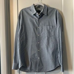J. Crew Blue and White Casual Checkered Shirt